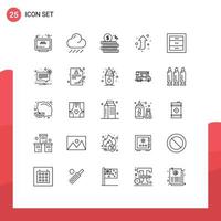 Set of 25 Vector Lines on Grid for interior cabinets money boxes forward Editable Vector Design Elements