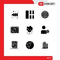 Set of 9 Modern UI Icons Symbols Signs for apple party global disco celebration Editable Vector Design Elements