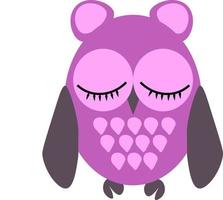 Cute cartoon owl in flat design for greeting card, invitation and logo vector