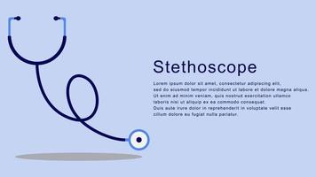 Stethoscope medical kit banner background with copy space. Vector illustration. EPS 10.
