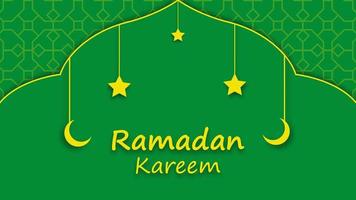 Ramadan Kareem greeting card template background with mosque, star and Islamic moon. Vector illustration. EPS 10.