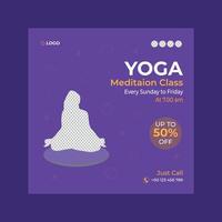 New editable minimal square Yoga banner template. Suitable for social media posts and web or internet ads. Vector illustration with Photo College.