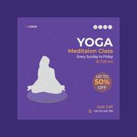 nueva plantilla de banner de yoga cuadrada mínima editable. adecuado para publicaciones en redes sociales y anuncios web o de Internet. ilustración vectorial con universidad de fotos. vector