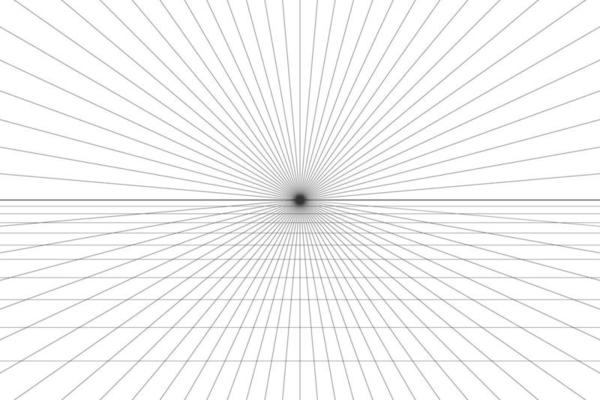 One point perspective grid background. Abstract grid line backdrop. Drawing perspective mesh template. Vector illustration isolated on white background