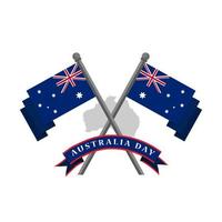 Happy Australia Day, indepenence day. City Background and Flag Illustration and Vector Elements National Concept Greeting Card, Poster or Web Banner Design