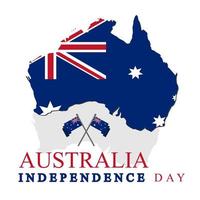 feliz día de australia, día de la independencia. bandera, ilustración de mapa y elementos vectoriales tarjeta de felicitación de concepto nacional, póster o diseño de banner web. vector
