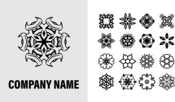 Set of Abstract Shape Logo Concept.Template Symbol Design. Mandala Art.