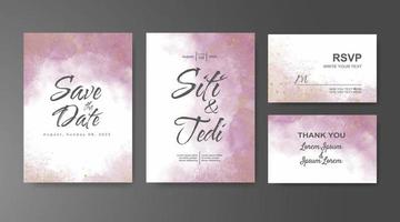 Wedding invitation with abstract watercolor background vector