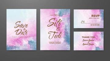 Wedding invitation with abstract watercolor background vector