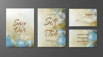 Wedding invitation with abstract watercolor background vector