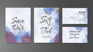 Wedding invitation with abstract watercolor background vector