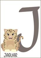 Tarjetas del alfabeto para niños. tarjeta educativa abc para educación preescolar con animales y letras conjunto de ilustraciones vectoriales. tarjetas con lindos personajes y palabras en inglés en orden alfabético. vector