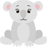 lindo koala de dibujos animados. ilustración vectorial aislado sobre fondo blanco vector