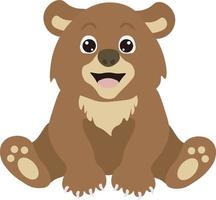 Cute cartoon Bear. Vector illustration isolated on white background