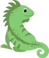 Cute cartoon Iguana. Vector illustration isolated on white background