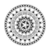 Mandala Design Decorative Pattern Decoration Snowflake on black Flower Pattern Design vector