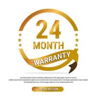 24 month warranty golden badge isolated on white background. label guarantee vector