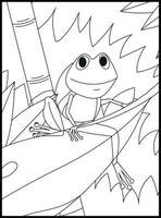 Cute Frog Coloring Pages vector