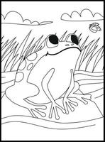 Cute Frog Coloring Pages vector