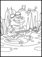Cute Frog Coloring Pages vector