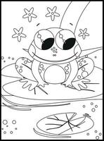 Cute Frog Coloring Pages vector