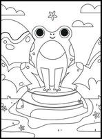Cute Frog Coloring Pages vector