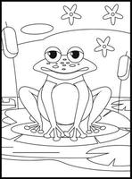 Cute Frog Coloring Pages vector