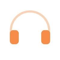 Headphone Icon with Solid Color vector
