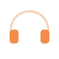 icono de auriculares con color sólido vector