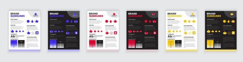 DIN A4 Brand Guidelines Poster Layout Set, Simple style and modern layout Brand Style vector