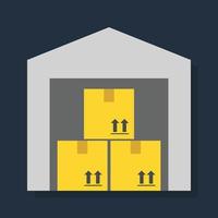 Warehouse - Flat color icon. vector
