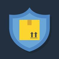 Package Protect - Flat color icon. vector