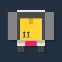 Shipping Truck - Flat color icon. vector