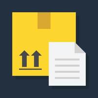 Package Document - Flat color icon. vector