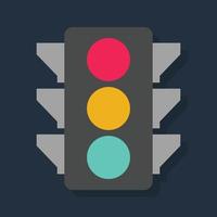 semáforo - icono de color plano. vector