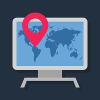 Online Location - Flat color icon. vector