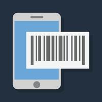 Barcode Scan - Flat color icon. vector