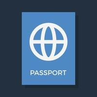 Passport - Flat color icon. vector