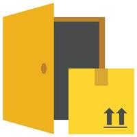 puerta del paquete - icono de color plano. vector