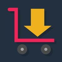 Parcel Arrow - Flat color icon. vector