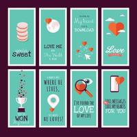 Set of Valentines day signs for greeting card, web banner, badge, ad and printed material vector