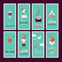 Set of Valentines day signs for greeting card, web banner, badge, ad and printed material vector