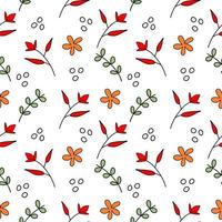 Seamless of Colorful Hand Drawn Pattern with White Background vector
