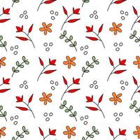 Seamless of Colorful Hand Drawn Pattern with White Background vector