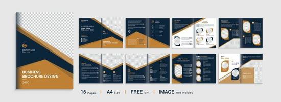 Brochure template layout design, Brochure design with blue gradient modern shapes, annual report minimal, company profile, multipage brochure template layout. vector