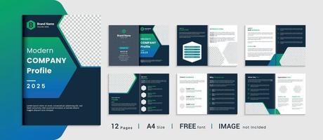 Brochure template layout design, Brochure design with blue gradient modern shapes, annual report minimal, company profile, multipage brochure template layout. vector