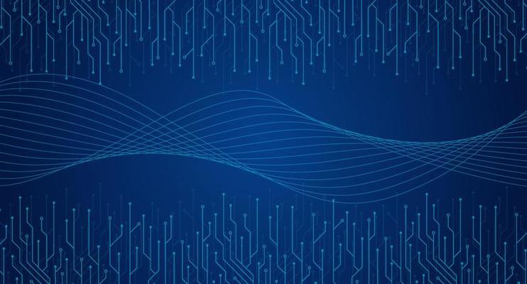 Modern technology circuit board texture background. Futuristic blue circuit board background. Quantum computer technology. Vector illustration