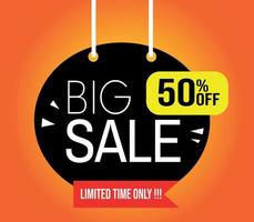 Big Sale Banner 50 off limited time only vector