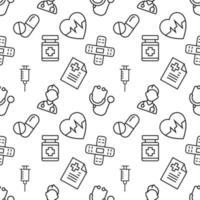 Seamless repeating pattern of healthcare for web sites, wrapping, printing, postcards, web sites, apps vector