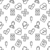 Seamless repeating pattern of healthcare for web sites, wrapping, printing, postcards, web sites, apps vector